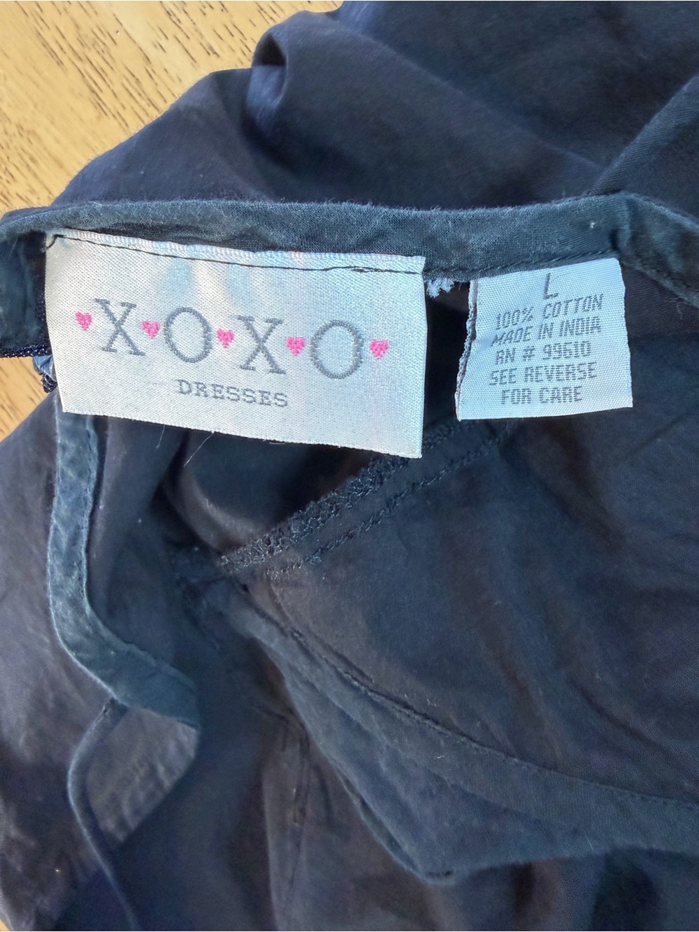 Vintage XOXO Slip Dress Cami-style Ruffle & Frill Hem Black SZ L Y2K/Whimsigoth - Picture 3 of 9